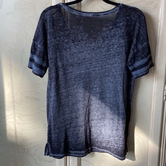 Lucky brand Janis Joplin T-shirt with stripe detail on the sleeve, SZ S - Picture 4 of 4